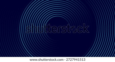Blue abstract background with circular lines, technology futuristic template. Vector illustration, Eps 10