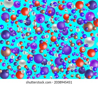 Blue abstract background. Colorful luxury background with 3D beads. Vector illustration.