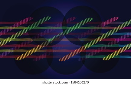 blue abstract background with colorful stripes
