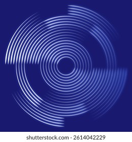 Blue abstract background with a concentric circular disc