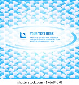 Blue Abstract background - concept  alternative medication or vitamin diet. Vector Illustration EPS 10, Graphic Design Editable For Your Design. Beautiful Cover For Medical Business Brochure