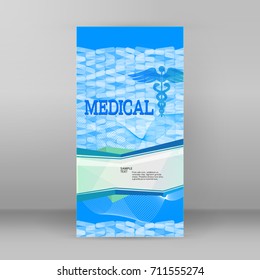 Blue Abstract background - concept alternative medication or vitamin diet. Vector Illustration EPS 10, Graphic Design Editable For Your Design. Beautiful Cover For Medical Business Brochure