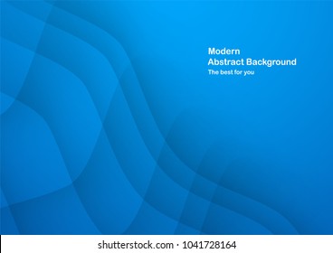 Fondo abstracto azul con espacio de copia para texto. Plantilla moderna para portada, banner web, pantalla y revista. Diseño vectorial con concepto de onda y curva.