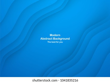 Blue abstract background with copy space for text. Modern template for cover, web banner, screen and magazine. Vector design with wave and curve concept.