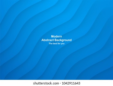 Blue abstract background with copy space for text. Modern template for cover, web banner, screen and magazine. Vector design with wave and curve concept.