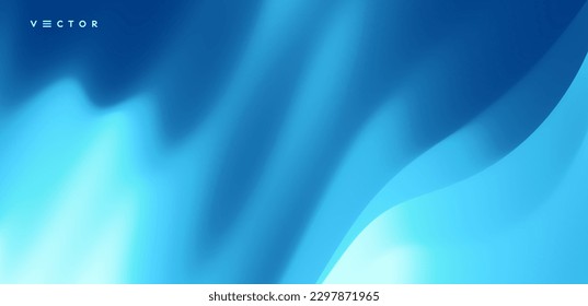 Blue abstract background from curved lines. Concept of cover with dynamic effect. Modern screen. Vector illustration for brochure, poster, presentation, flyer or banner.