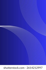 Blue abstract background with curved white lines
