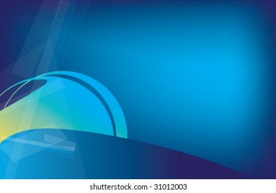fondo abstracto azul con curvas y toques
