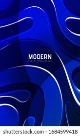 Blue abstract background design for landing page site, posters, banners or business cards. Gradient shapes composition, futuristic design.