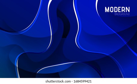 Blaues abstraktes Hintergrunddesign für Landing Page Site, Poster, Banner oder Visitenkarten. Gradient Formen Zusammensetzung, futuristisches Design.