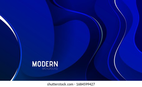 Blue abstract background design for landing page site, posters, banners or business cards. Gradient shapes composition, futuristic design.