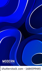 Blue abstract background design for landing page site, posters, banners or business cards. Gradient shapes composition, futuristic design.