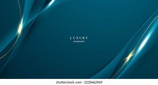 blue abstract background design with luxury golden elements banner template