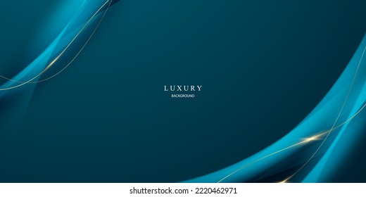 blue abstract background design with luxury golden elements banner template