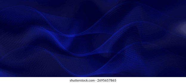 Blue abstract background design. Modern wavy line pattern in monochrome colors. Premium stripe texture.eps10