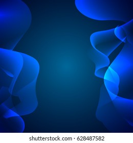 Blue abstract background design. Blue smoke. Blue fire