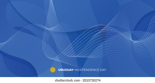 Blue Abstract Background design for Uruguay Independence day background template.