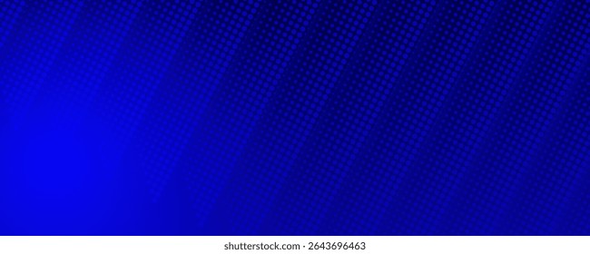 Blue abstract background diagonal geometric shape with halftone. Modern fiber textured vector