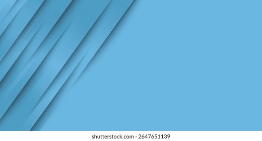 Fondo abstracto azul con Elementos de línea diagonal y efecto de sombra suave. 