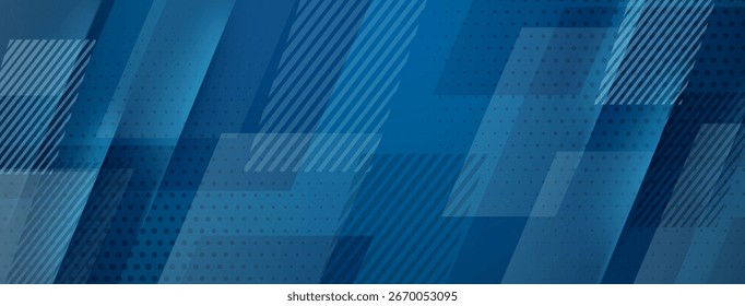 Blauer abstrakter Hintergrund mit diagonalen Streifen und Punkten, wodurch ein dynamischer visueller Effekt entsteht.