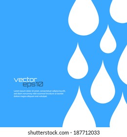 Blue abstract background with drops. Vector illustration