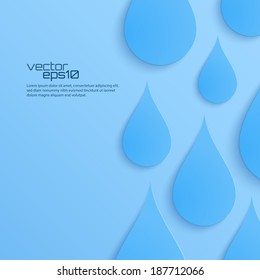 Blue abstract background with drops. Vector illustration