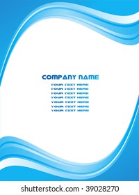 Blue abstract background with editable text for company - Vector