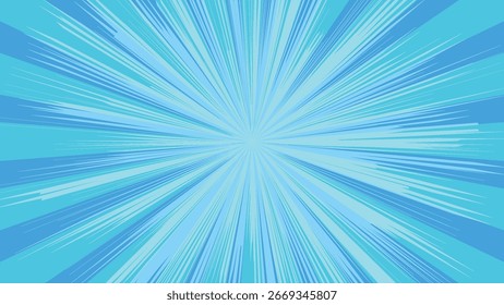 blue abstract background with exploding lines decoration 