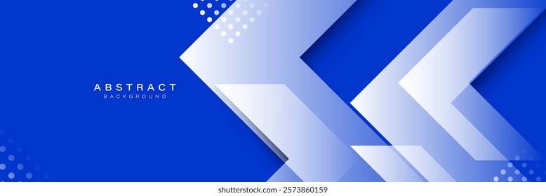 Blue abstract background featuring geometric shapes and dotted accents for a sleek and modern design