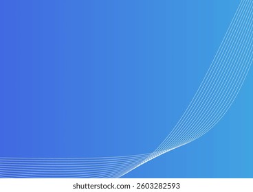 Blue abstract background with a flow of white lines