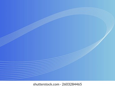 Blue abstract background with a flow of white lines