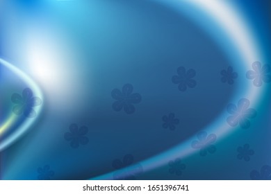 Blue abstract background with flower pattern, silky smooth background design