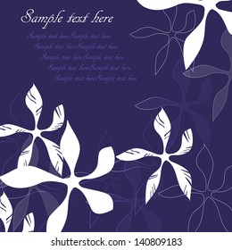 blue abstract background with flowers
