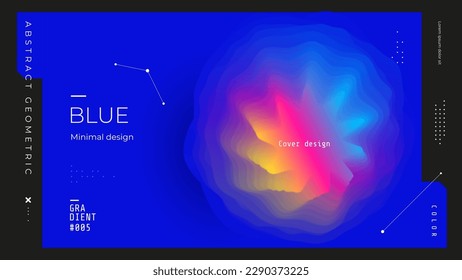 Blue Abstract background with fluid gradient shape. Colorful futuristic banner design. Vector