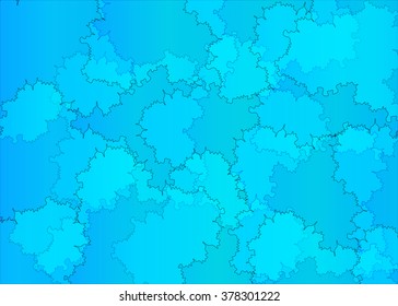 blue abstract background in the form of blots with a black stroke