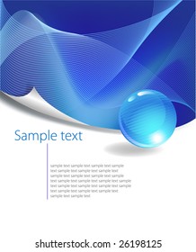 Blue Abstract Background with free space for text, vector illustration.