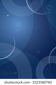 Blue abstract background with geometric circle shapes