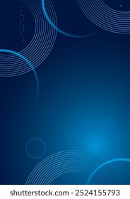 Blue abstract background with geometric circle shapes.