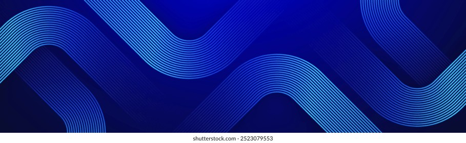 Blue abstract background. Geometric lines pattern. Modern shiny blue gradient lines. Futuristic technology graphic design. Suit for business, cover, header, wallpaper, corporate, website, flyer