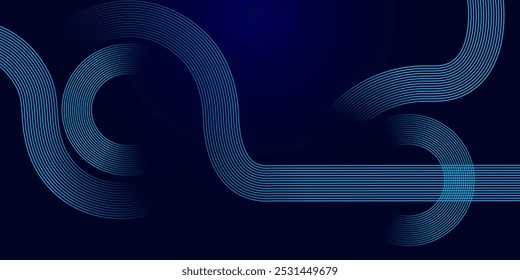 Blue abstract background. Geometric lines pattern. Modern shiny blue gradient lines. Futuristic technology graphic design Background