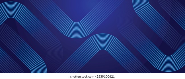 Fondo abstracto azul. Patrón de líneas geométricas. Líneas degradadas azules brillantes modernas. Diseño gráfico de tecnología futurista.