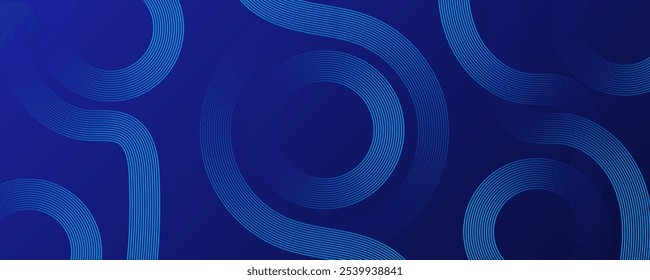 Fundo abstrato azul. Padrão de linhas geométricas. Modernas linhas de gradiente azul brilhante. Design gráfico de tecnologia futurista.