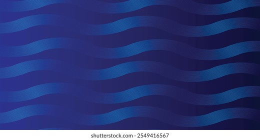 Blauer abstrakter Hintergrund. Geometrisches Linienmuster. Moderne glänzende blaue Farbverlauf-Linien. Futuristische Technologie Grafikdesign. Vektorgrafik
