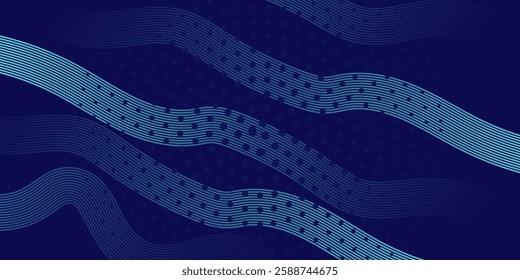 Blue abstract background. Geometric lines whit halftone pattern. Modern shiny blue gradient halftone  lines. Futuristic technology graphic design