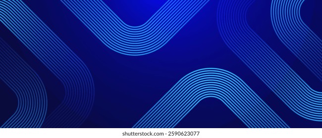 Blue abstract background. Geometric lines pattern. Modern shiny blue lines. Futuristic technology graphic design. Suit for business, cover, header, wallpaper, corporate, website, flyer