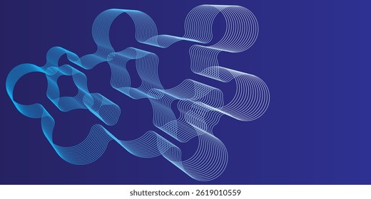 Blue abstract background. Geometric lines pattern. Modern shiny blue gradient lines. Futuristic technology graphic design. Suit for business, cover, header, wallpaper, corporate, website, flyer