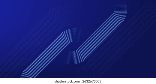 Fundo abstrato azul. Padrão de linhas geométricas. Modernas linhas de gradiente azul brilhante. Design gráfico de tecnologia futurista. Terno para negócios, capa, cabeçalho, papel de parede, corporativo, site, folheto