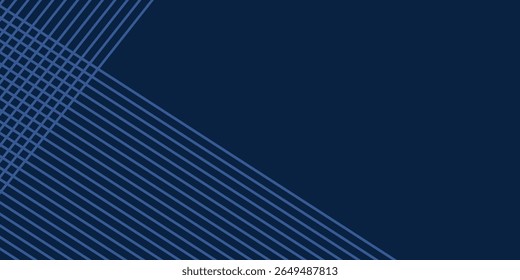 Blauer abstrakter Hintergrund. Geometrisches Linienmuster. Moderne glänzende blaue Farbverlauf-Linien. Futuristische Technologie Grafikdesign. Anzug für Business, Umschlag, Kopfzeile, Tapete, Corporate, Website, Flyer