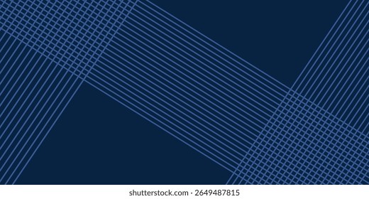 Fundo abstrato azul. Padrão de linhas geométricas. Modernas linhas de gradiente azul brilhante. Design gráfico de tecnologia futurista. Terno para negócios, capa, cabeçalho, papel de parede, corporativo, site, folheto