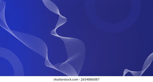 Fundo abstrato azul. Padrão de linhas geométricas. Modernas linhas de gradiente azul brilhante. Design gráfico de tecnologia futurista. Terno para negócios, capa, cabeçalho, papel de parede, corporativo, arte moderna simples